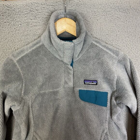 Patagonia Jacket Womens S Grey Re Tool Snap T Pullover Mock Neck Pockets - Picture 2 of 7